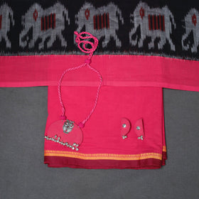 Red - 3pc unstitched mangalagiri dress material