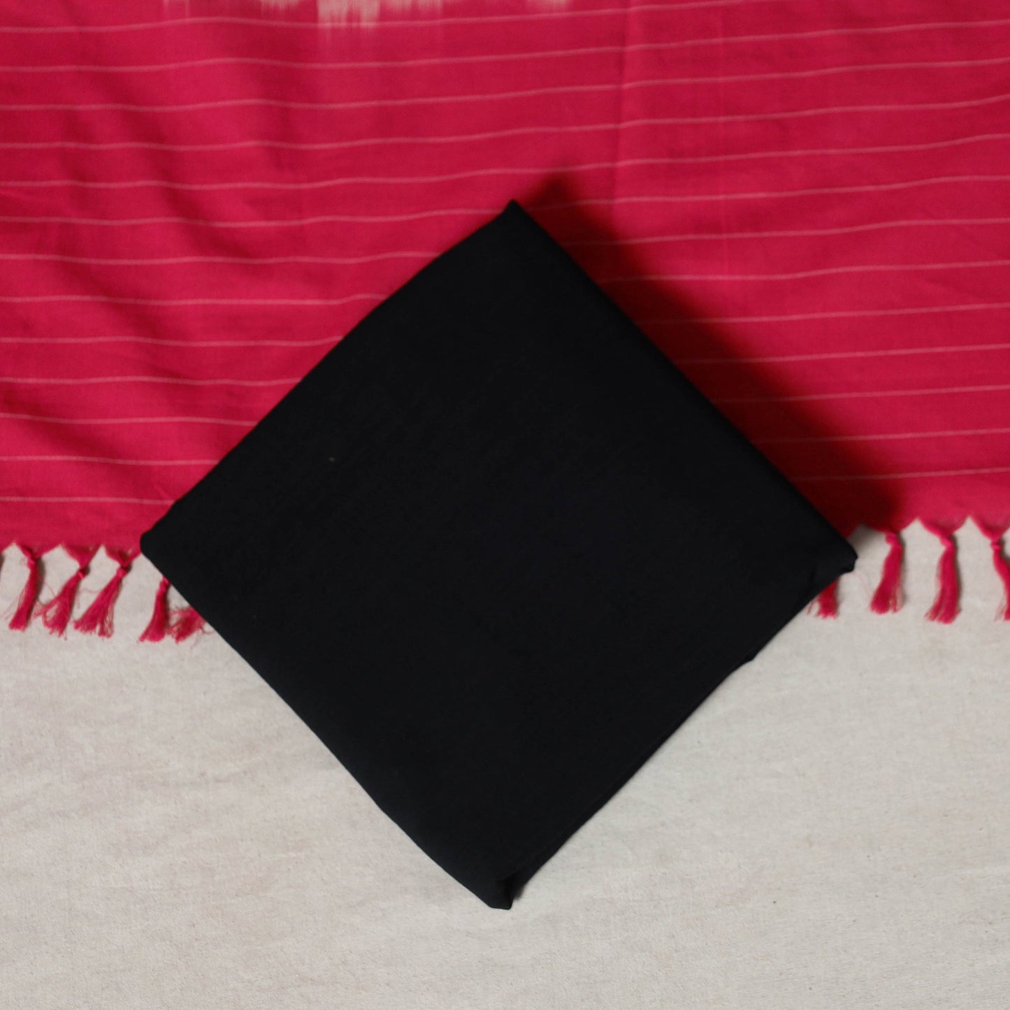 Red - 3pc unstitched mangalagiri dress material