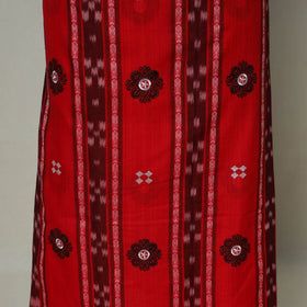 Red - 3pc handloom cotton unstitched sambalpuri dress