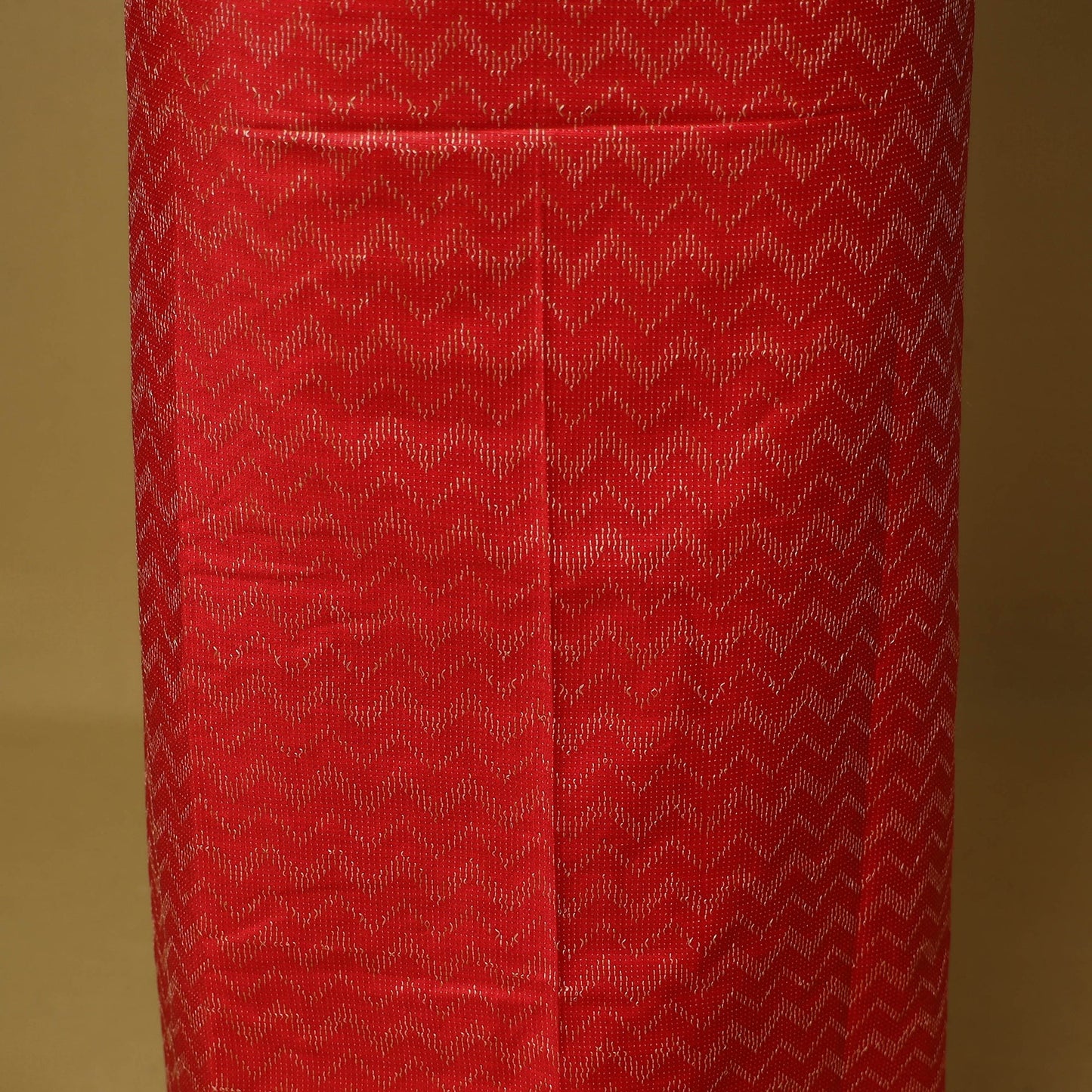 Red - 3pc handloom mulberry unstitched suit material set