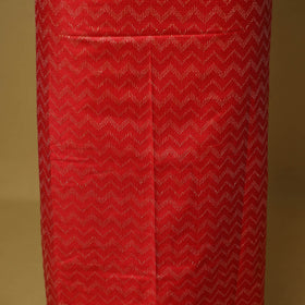 Red - 3pc handloom mulberry unstitched suit material set