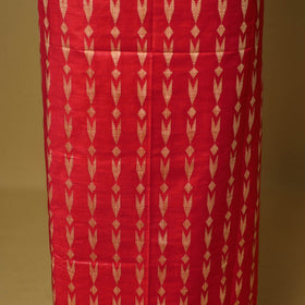 Red - 3pc handloom mulberry unstitched suit material set