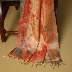 Red - 3pc handloom mulberry unstitched suit material set