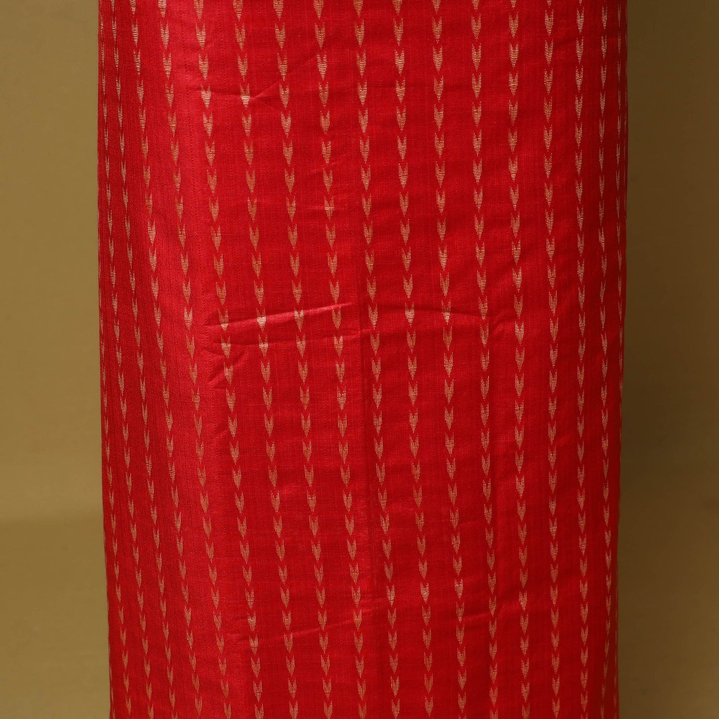 Red - 3pc handloom mulberry unstitched suit material set