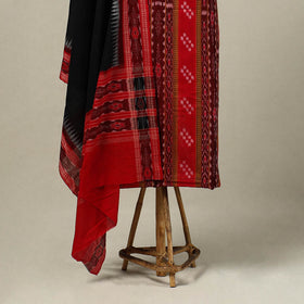 Red 3pc Handloom Sambalpuri Dress Material with Jewellery Set
