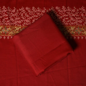 Red - 3pc heavy chain stitch embroidered merino wool