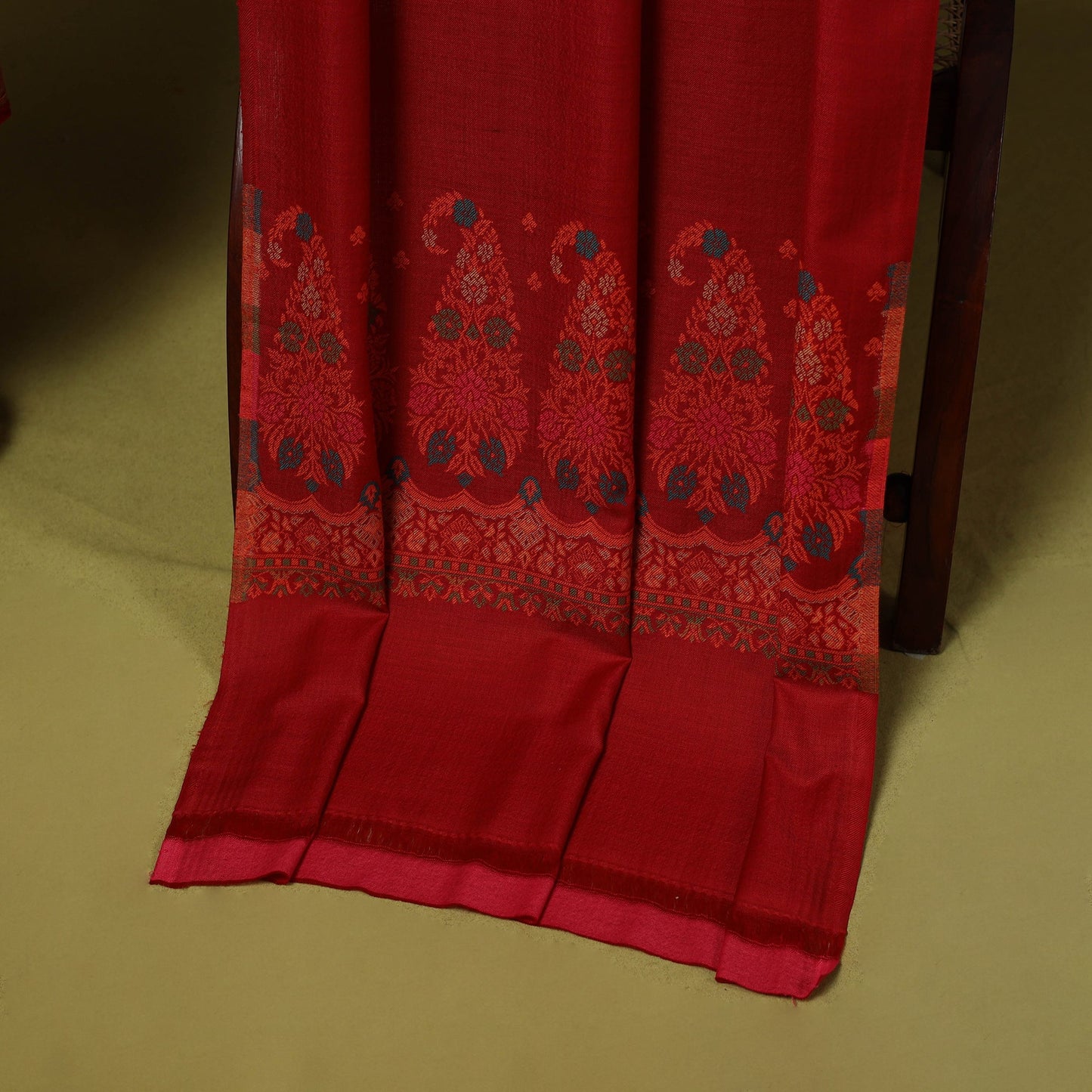 3pc jacquard weave merino wool unstitched dress material 11