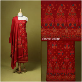 3pc jacquard weave merino wool unstitched dress material 11