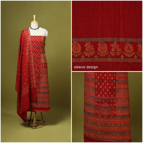 3pc jacquard weave merino wool unstitched dress material 14