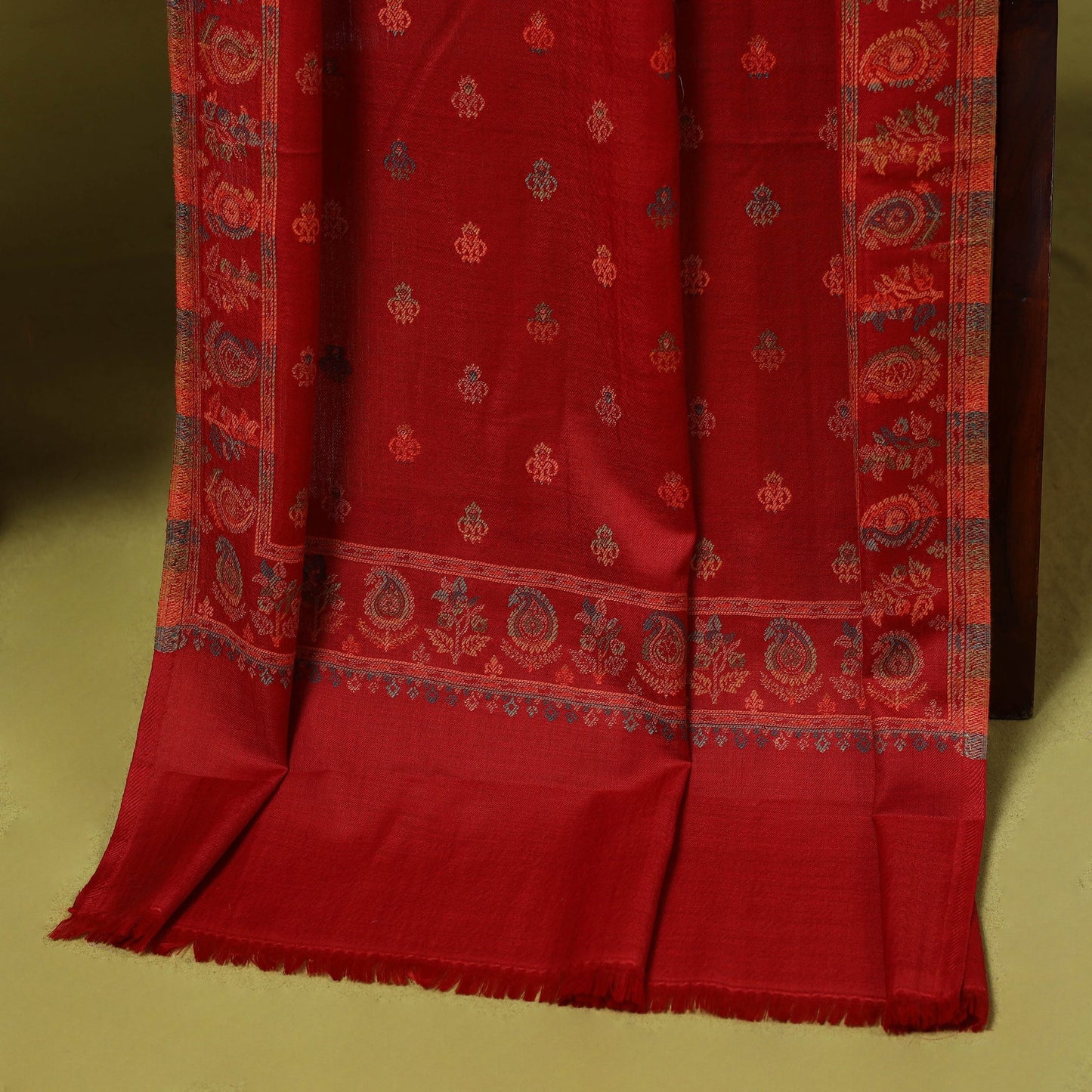 3pc jacquard weave merino wool unstitched dress material 14