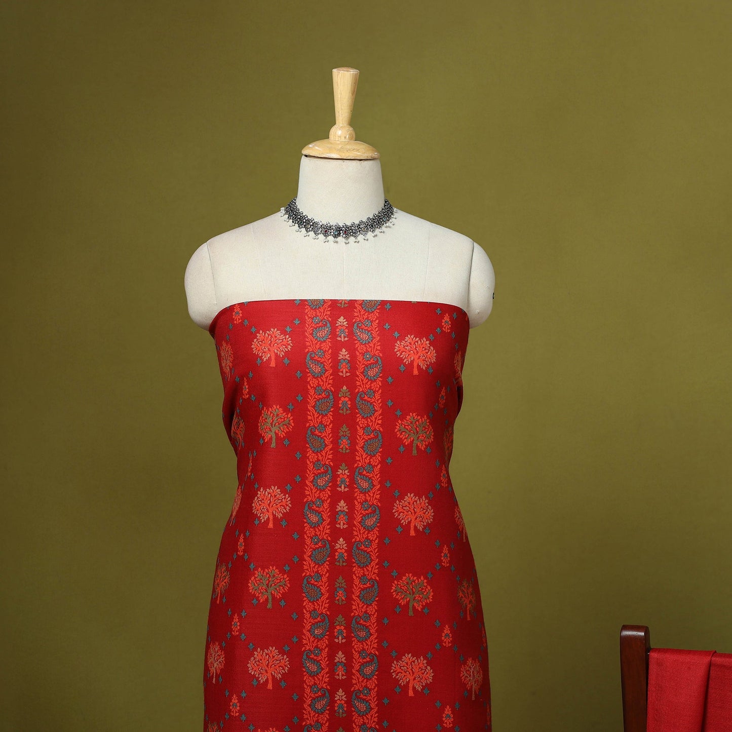 3pc jacquard weave merino wool unstitched dress material 37