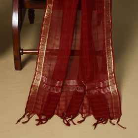 Red - 3pc karnataka weave cotton unstitched khun dress