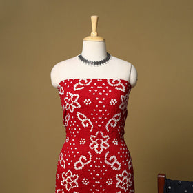 3pc kutch tie-dye satin cotton unstitched bandhani dress