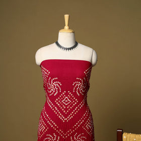 3pc kutch tie-dye satin cotton unstitched bandhani dress