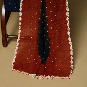 3pc kutch tie-dye satin cotton unstitched bandhani dress