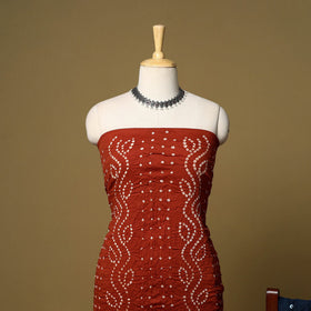 3pc kutch tie-dye satin cotton unstitched bandhani dress