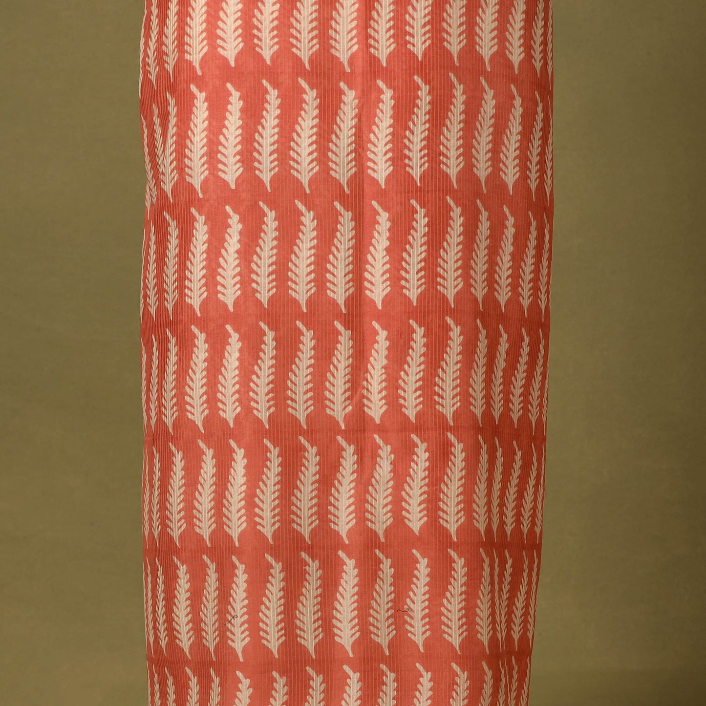 Red 3pc Maheshwari Silk Unstitched Bagh Print Dress Material