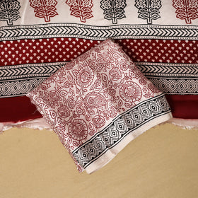 Red - 3pc modal silk unstitched bagh dress material 23