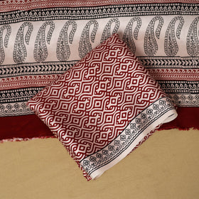 Red - 3pc modal silk unstitched bagh dress material 27