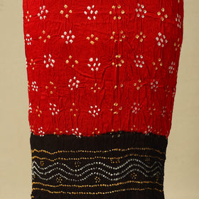Red 3pc Modal Silk Unstitched Kutch Bandhani Dress Material