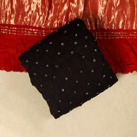 Red 3pc Modal Silk Unstitched Kutch Bandhani Dress Material