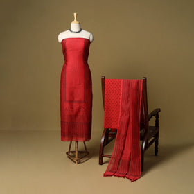 3pc mul chanderi handloom unstitched sanganeri dress