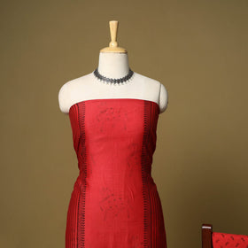 3pc mul chanderi handloom unstitched sanganeri dress