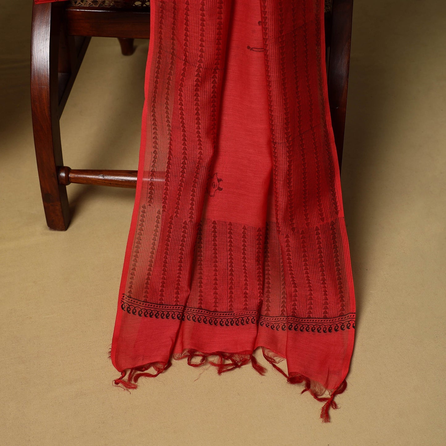 3pc mul chanderi handloom unstitched sanganeri dress