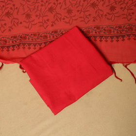 3pc mul chanderi handloom unstitched sanganeri dress