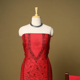 3pc mul chanderi handloom unstitched sanganeri dress