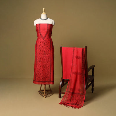 3pc mul chanderi handloom unstitched sanganeri dress