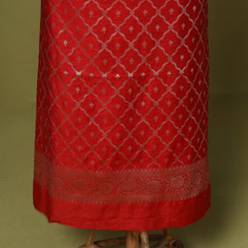 Red - 3pc tanchoi silk cotton unstitched banarasi dress