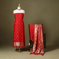 3pc Zari Jaal & Buti Silk Banarasi Dress Material