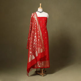 3pc Zari Jaal & Buti Silk Banarasi Dress Material