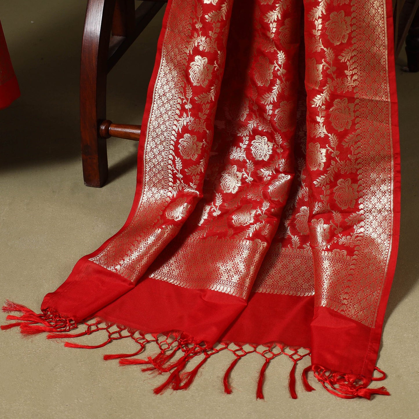 3pc Zari Jaal & Buti Silk Banarasi Dress Material