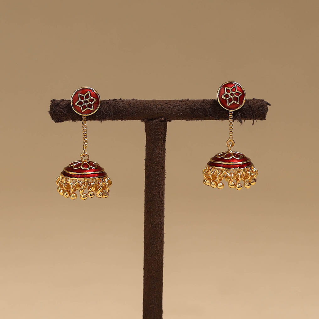 Handcrafted paka meenakari jhumki earrings 54