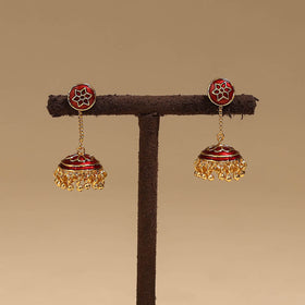Handcrafted paka meenakari jhumki earrings 54