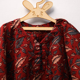 Red - cotton kids kaftan (3-4 years) 05 - handcrafted
