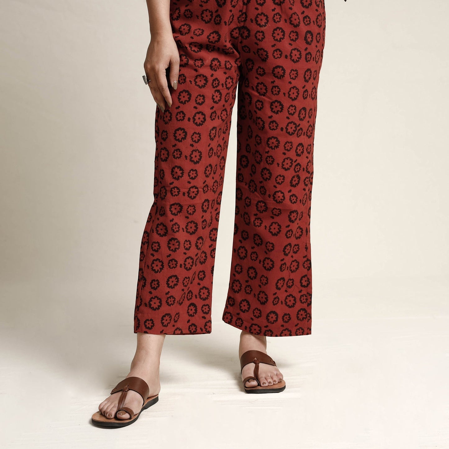 Printed cotton kurta with palazzo & dupatta set