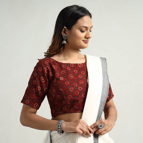 Buy Ajrakh Block Printed Cotton Stitched Blouse Online at iTokri.com