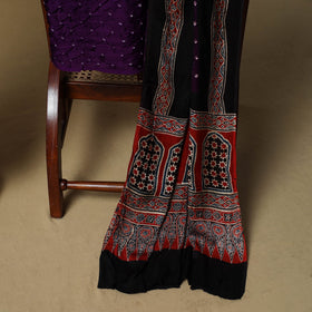 Ajrakh hand block print with bandhani modal silk natural