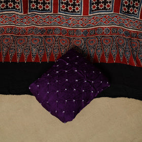 Ajrakh hand block print with bandhani modal silk natural