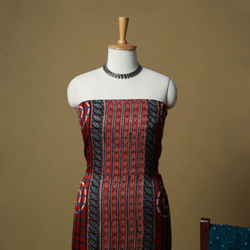 Ajrakh hand block print with bandhani modal silk natural