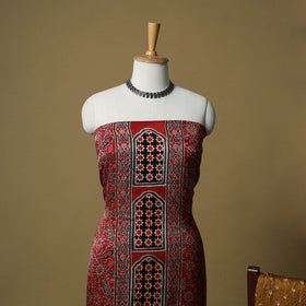 Ajrakh hand block print with bandhani modal silk natural