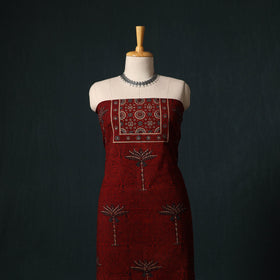 Ajrakh hand block print natural dyed cotton 2pc unstitched