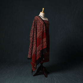 Ajrakh hand block print natural dyed cotton 2pc unstitched