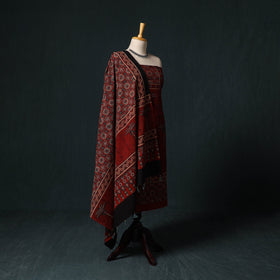 Ajrakh hand block print natural dyed cotton 2pc unstitched