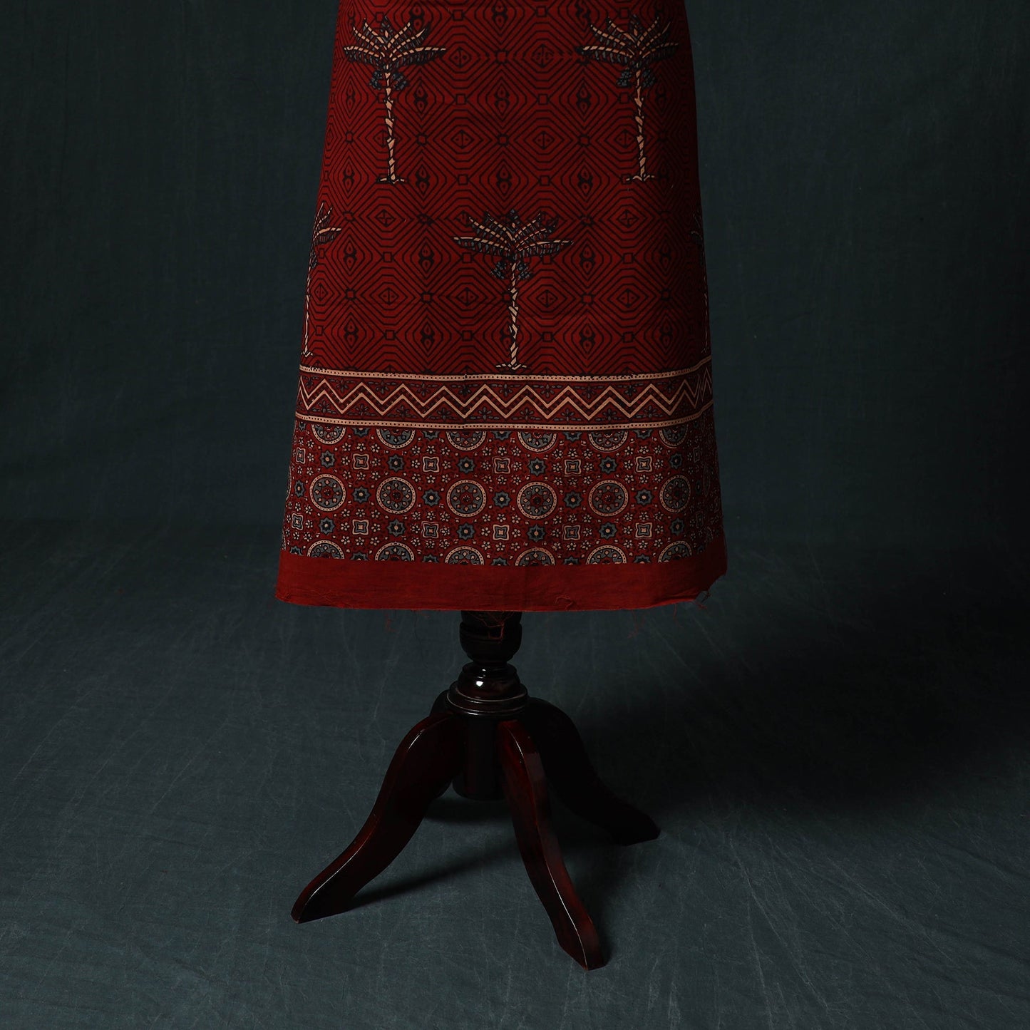 Ajrakh hand block print natural dyed cotton 2pc unstitched