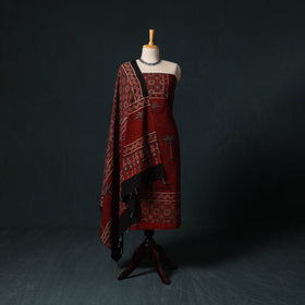 Ajrakh hand block print natural dyed cotton 2pc unstitched