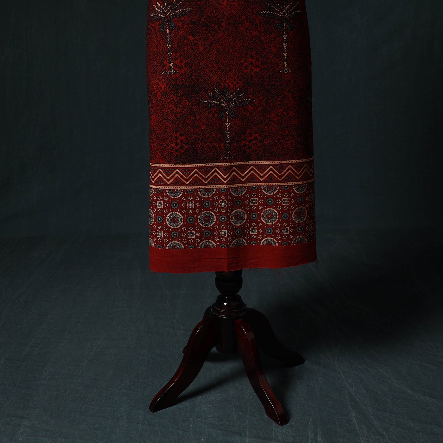 Ajrakh hand block print natural dyed cotton 2pc unstitched